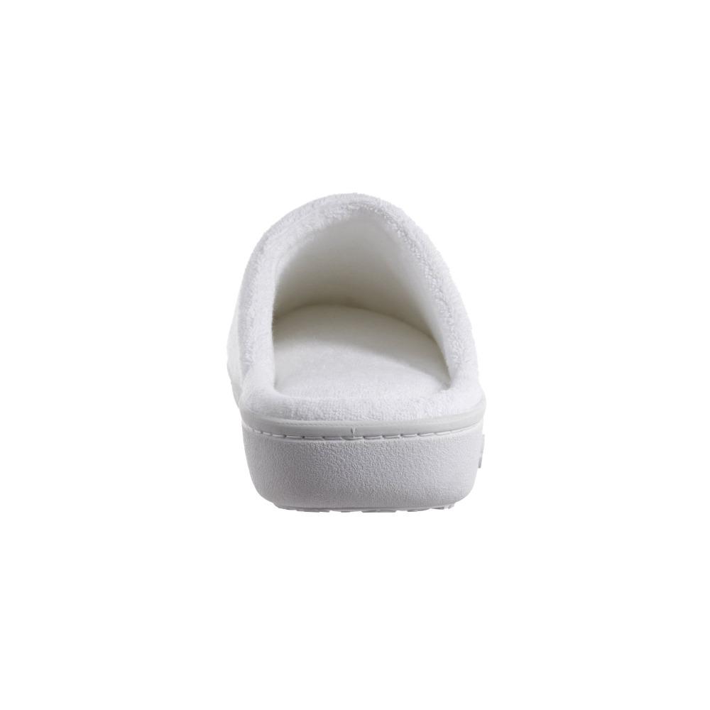 Signature Women's Embroidered Floral Terry Clog Slippers White 19