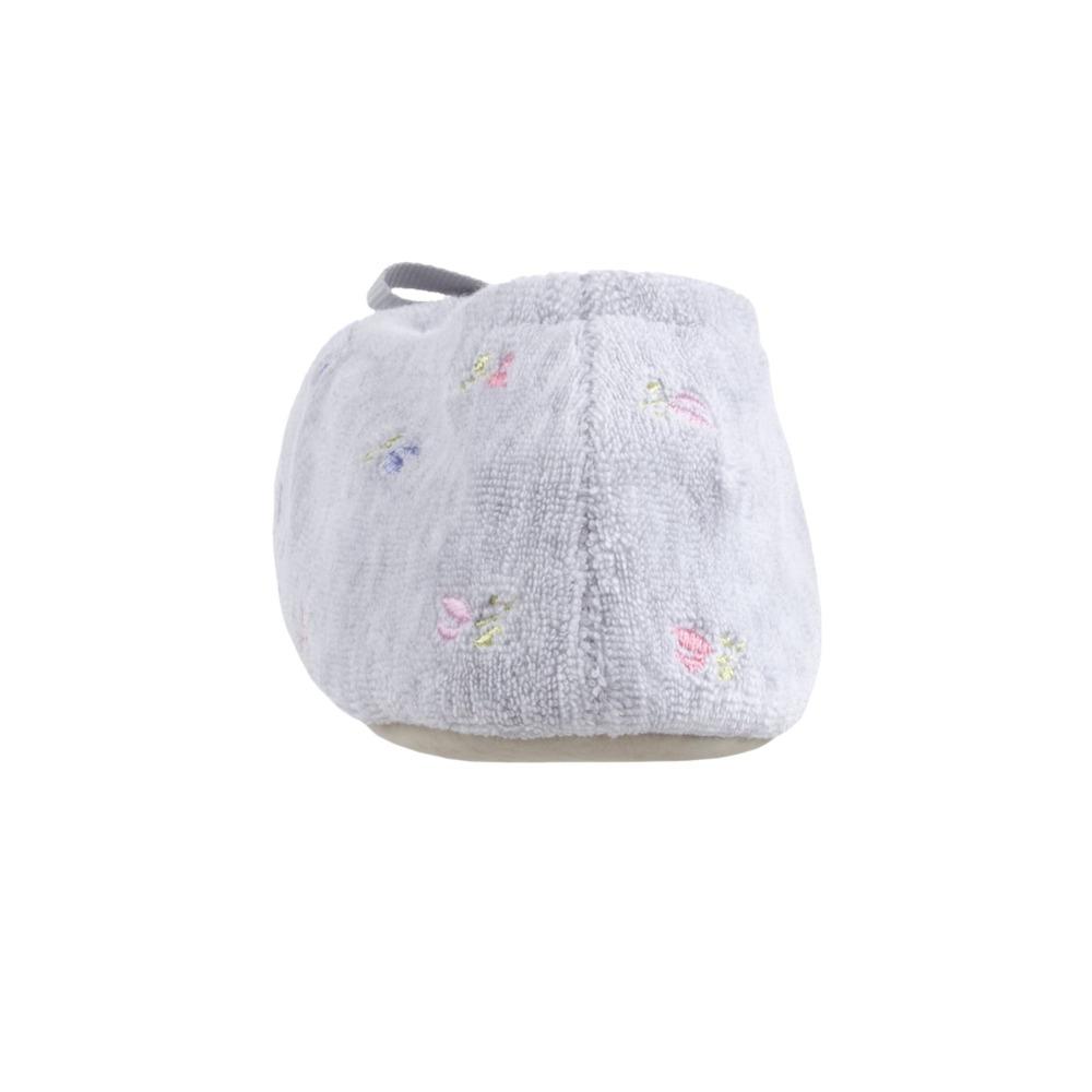 Women's Signature Embroidered Floral Terry Ballerina Slippers in Heather Back Heel