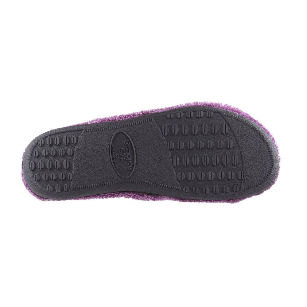 Signature Women's Microterry W/Satin X-Slide Slippers in Violet Sole View