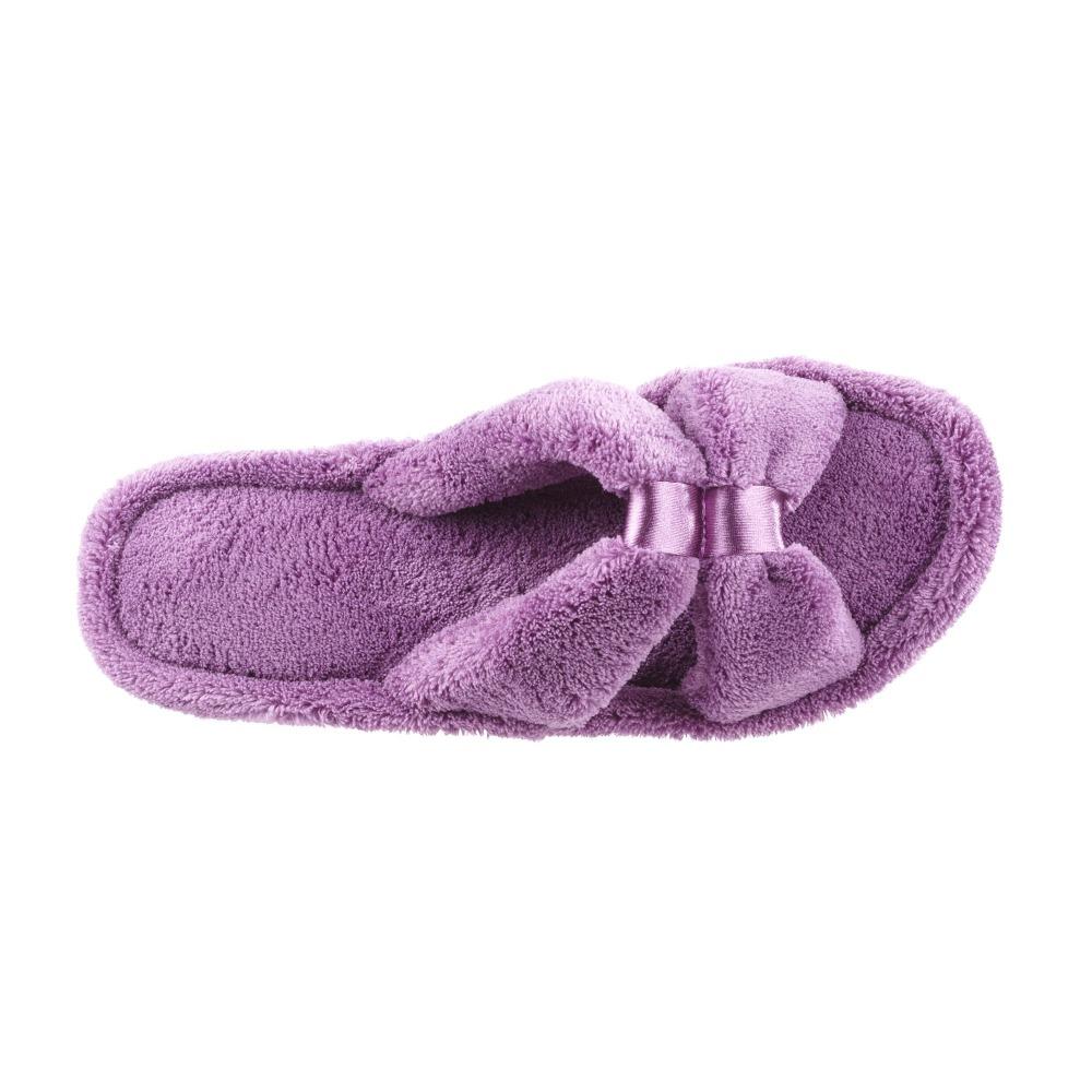 Signature Women's Microterry W/Satin X-Slide Slippers in Violet Top View