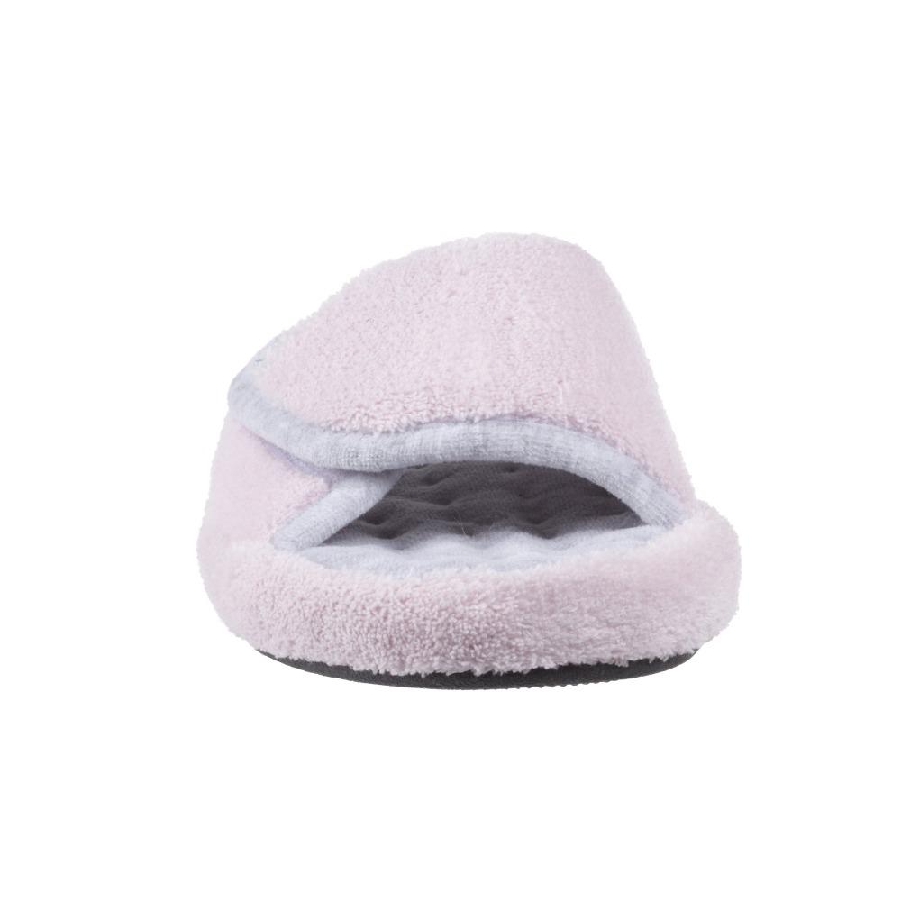 Signature Women's Microterry Spa Slide Slippers Petal Pink Toe View