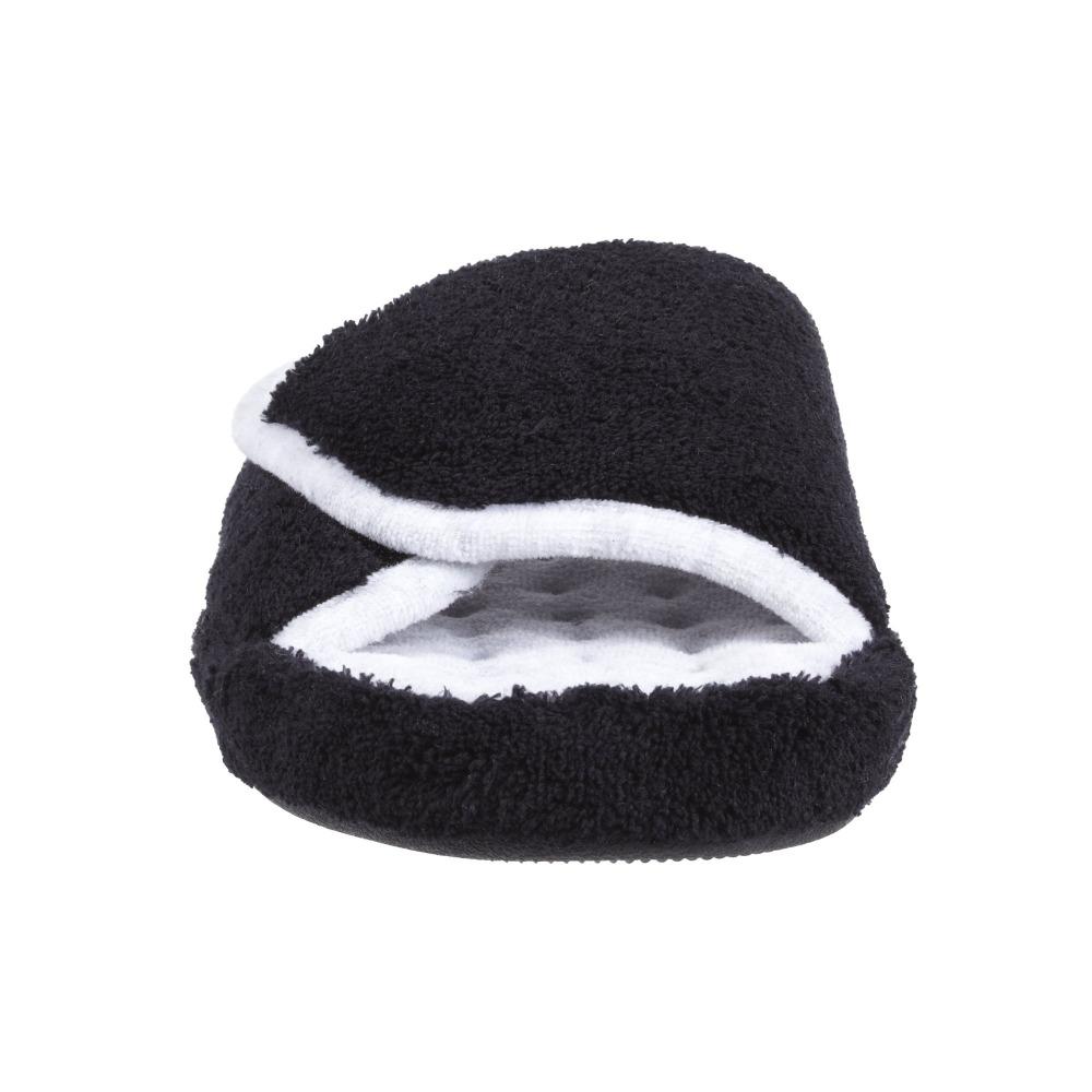Signature Women's Microterry Spa Slide Slippers Black Toe View