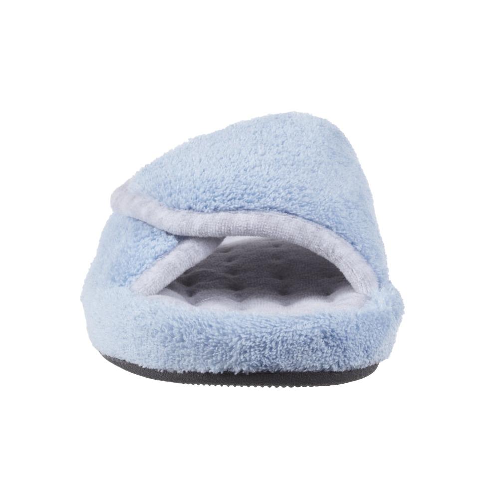Signature Women's Microterry Spa Slide Slippers Blue Moon Toe View