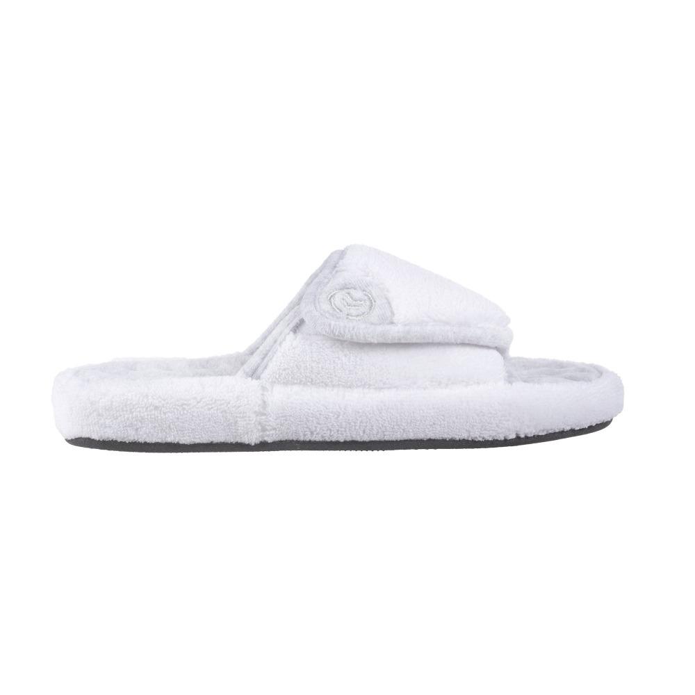 Signature Women's Microterry Spa Slide Slippers in White Profile View