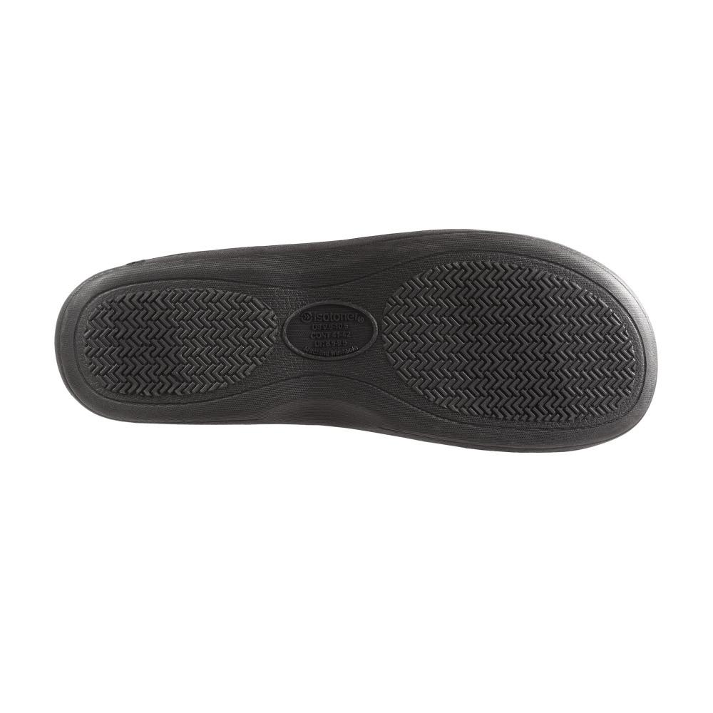 Signature Men's Microterry Hoodback Slippers in Black Sole View