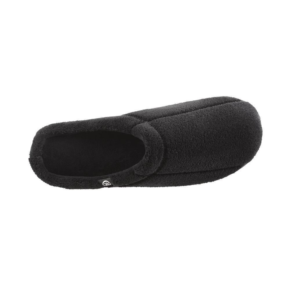 Signature Men's Microterry Hoodback Slippers Black Top View