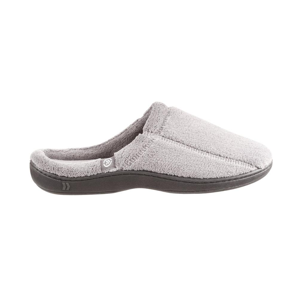 Signature Men's Microterry Hoodback Slippers in Charcoal