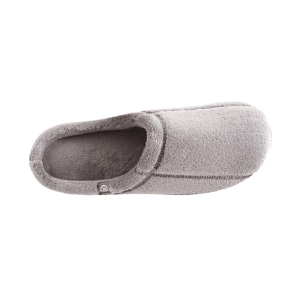 Signature Men's Microterry Hoodback Slippers in Charcoal (Grey) Top View