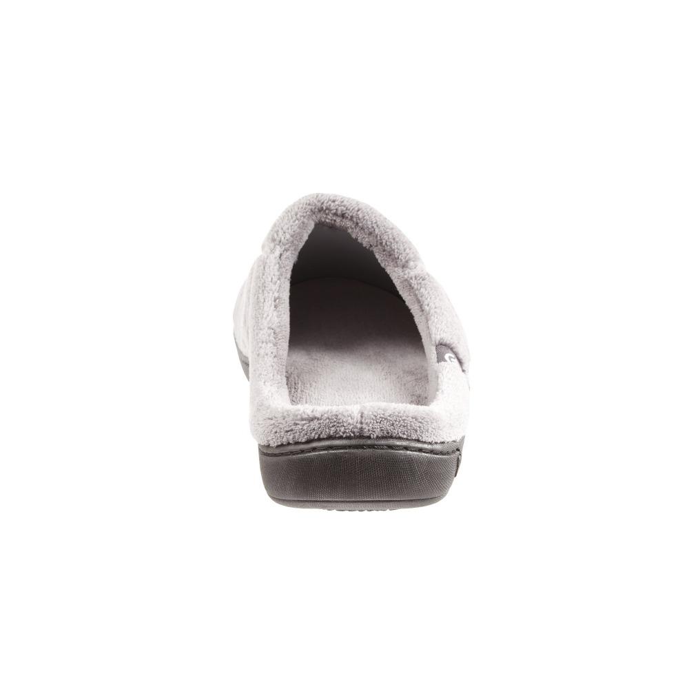 Signature Men's Microterry Hoodback Slippers in Charcoal (Grey) Heel View
