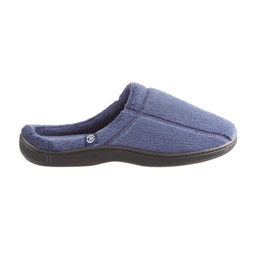 Signature Men's Microterry Hoodback Slippers in Navy