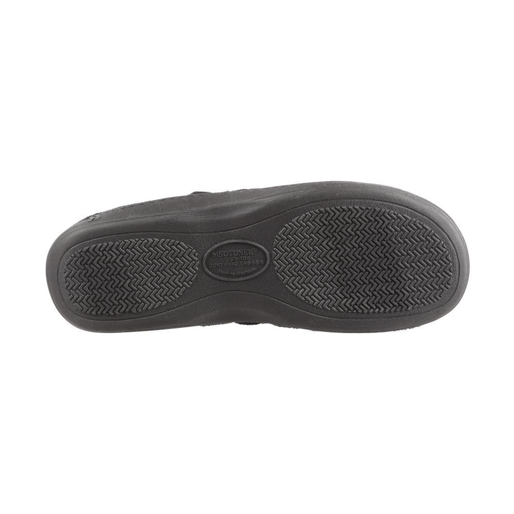 Signature Men's Microterry Slip On Slippers Black Bottom Sole Tread