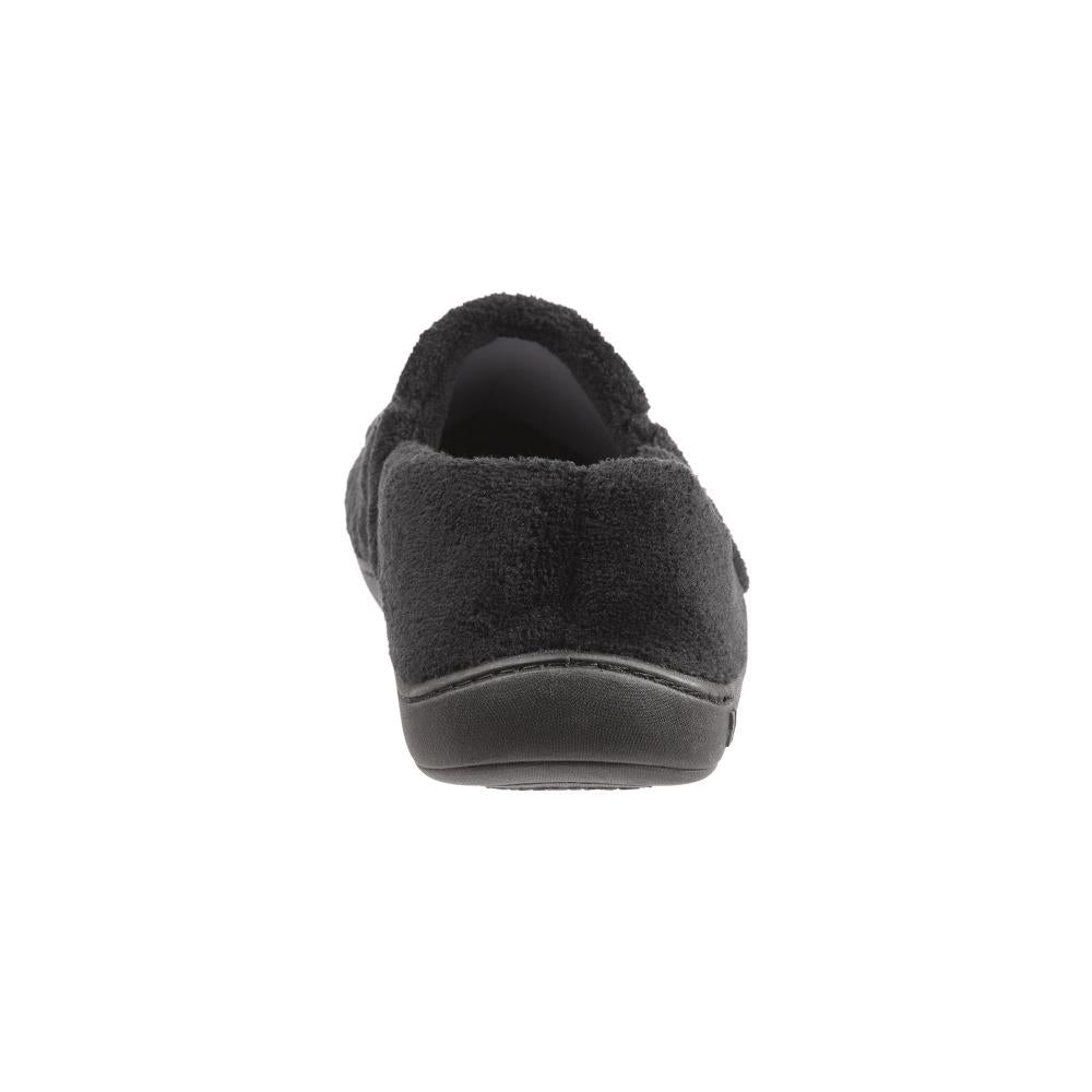 Signature Men's Microterry Slip On Slippers Black Back Heel