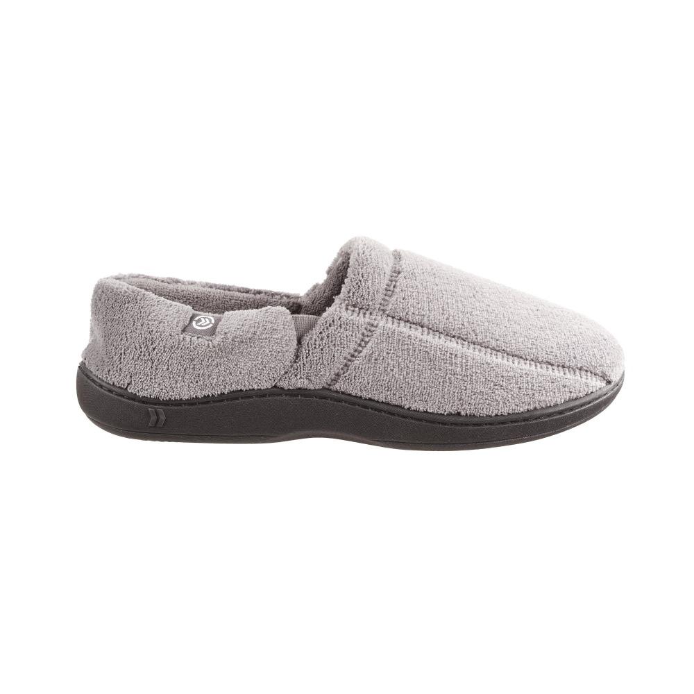 Signature Men's Microterry Slip On Slippers in Charcoal Profile