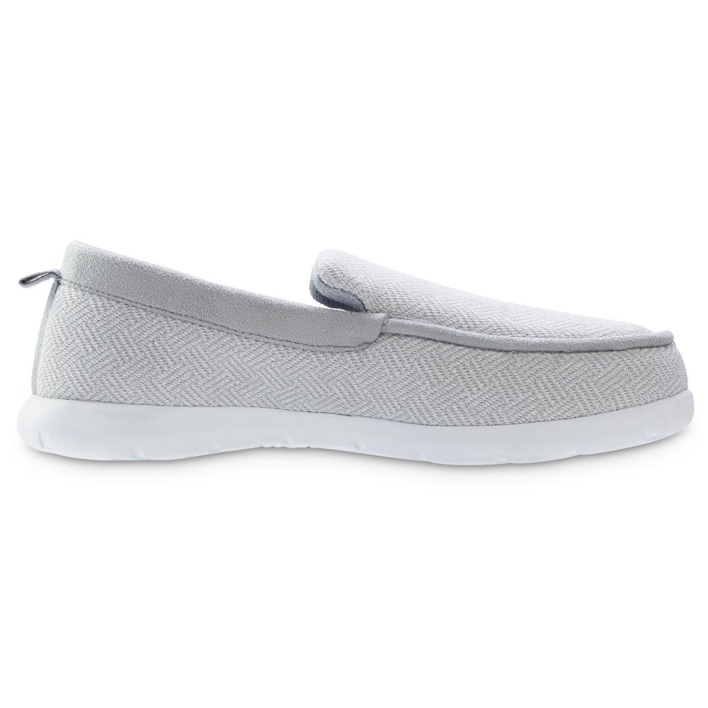 Zenz Men's Hatch Knit Boater Moccasin in Light Grey Profile