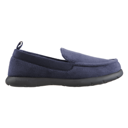 Isotoner with Everywear™ Men’s Microterry Moccasin in Navy Blue Profile