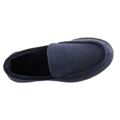 Isotoner with Everywear™ Men’s Microterry Moccasin in Navy Blue Inside Top View