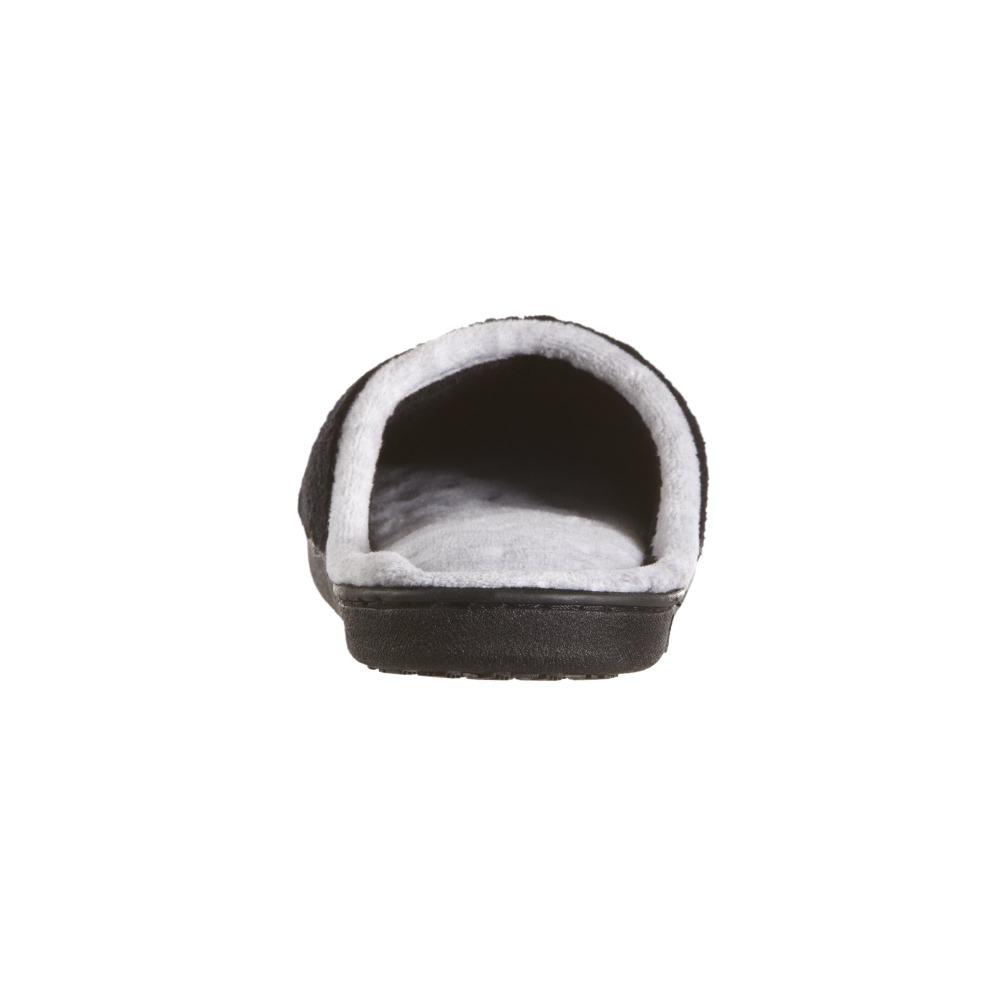 Women's Microterry Wider Width Clog Slippers in Black with Grey Lining Back Heel