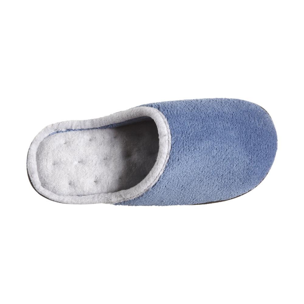 Women's Microterry Wider Width Clog Slippers in Denim with Grey Lining Inside Top View