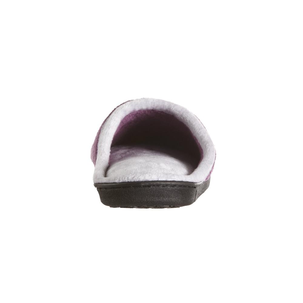 Women's Microterry Wider Width Clog Slippers in Violet with Grey Lining Back Heel