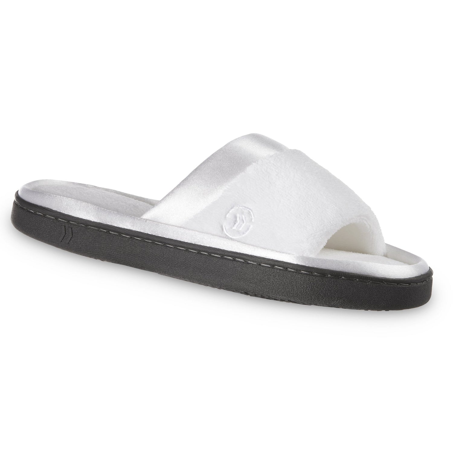 Women’s Microterry Satin Trim Wider Width Slide Slippers