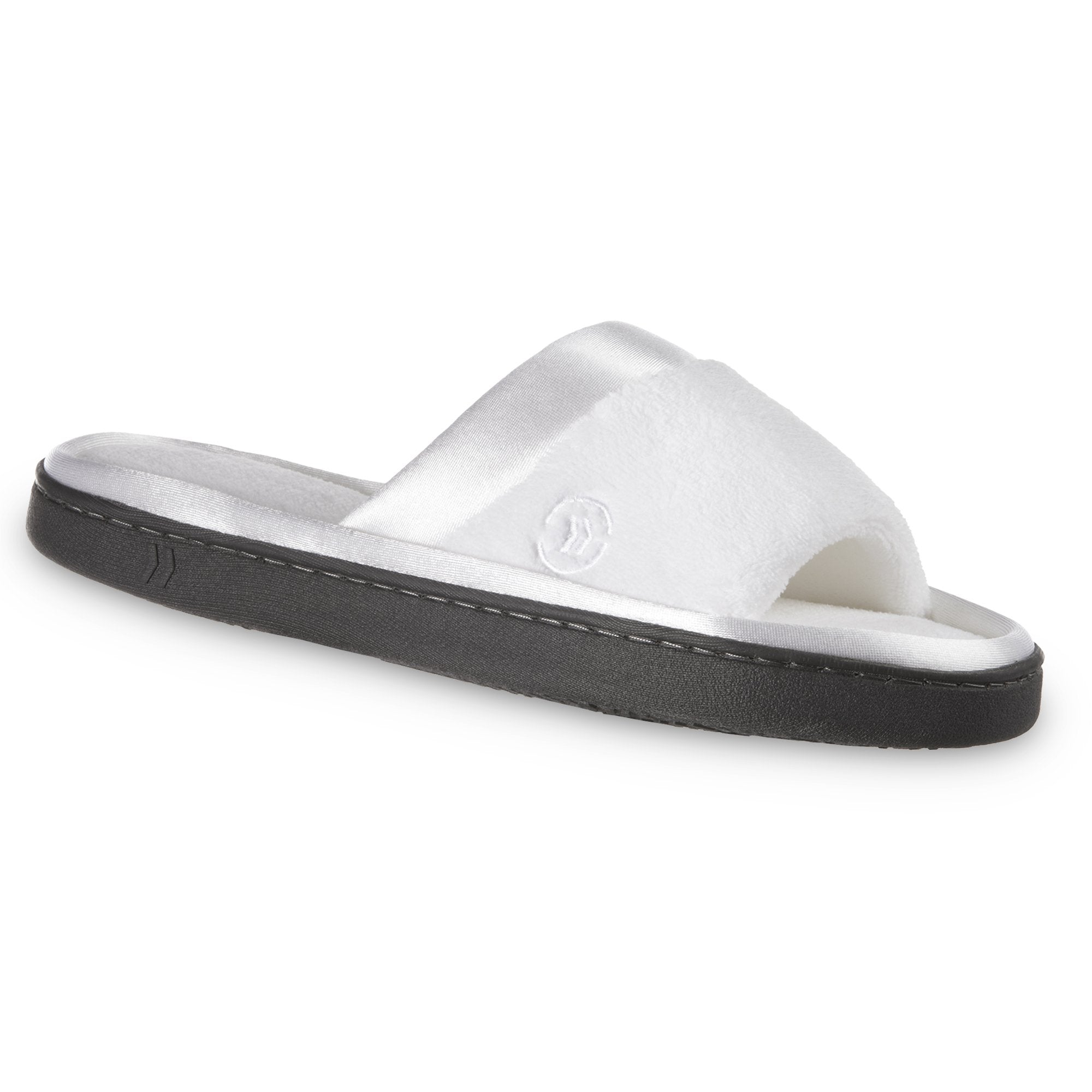 Women’s Microterry Satin Trim Wider Width Slide Slippers