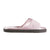 Women's Microterry Satin Trim Wider Width Slide Slippers in Peony (Pink) Profile View