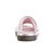 Women's Microterry Satin Trim Wider Width Slide Slippers in Peony (Pink) Heel View