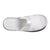 Women's Microterry Satin Trim Wider Width Slide Slippers in White Top View
