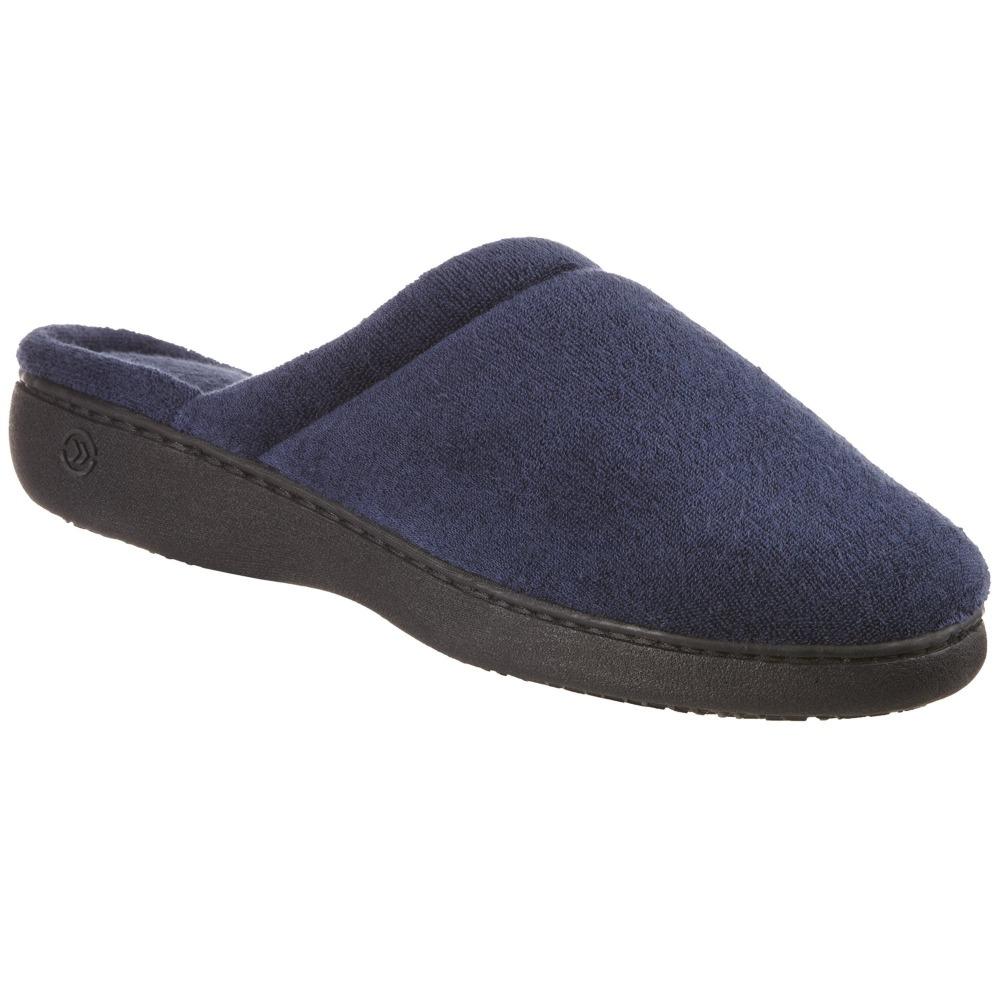 Women's Terry Clog Slippers in Navy Blue Right Angle View