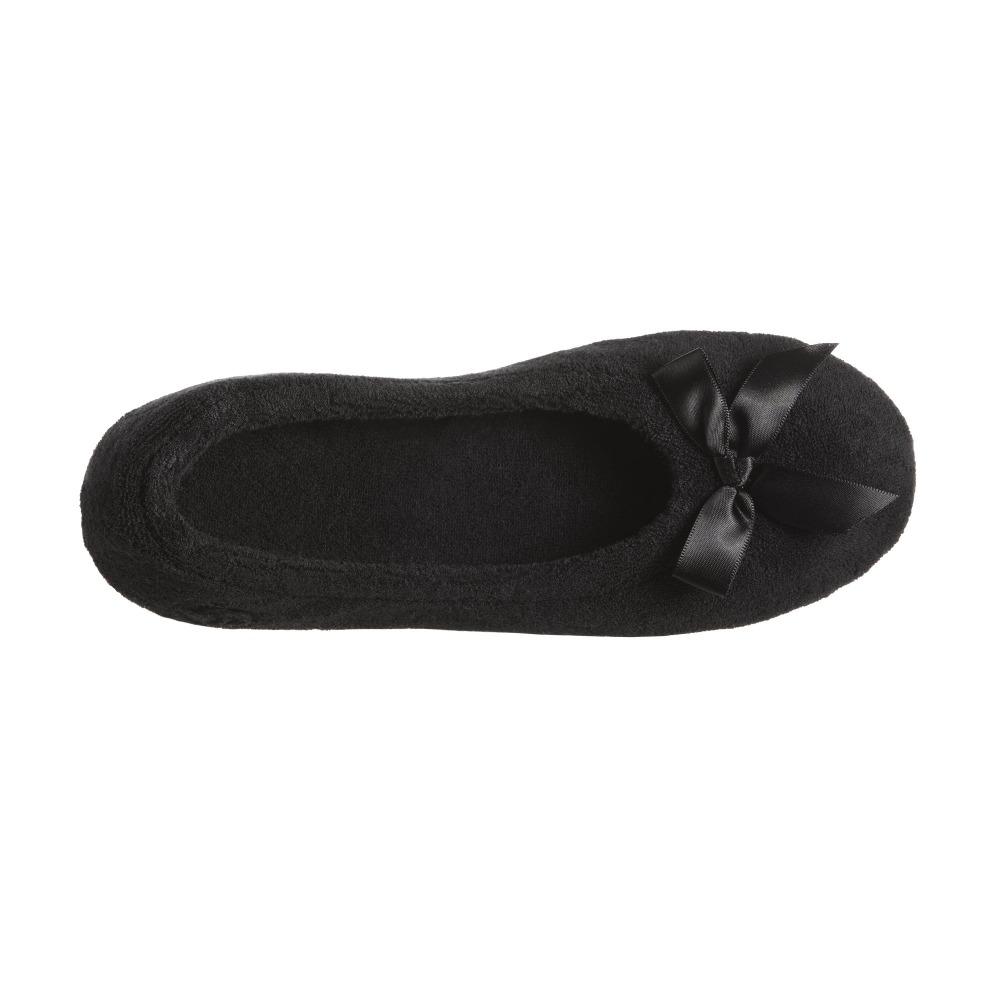 Women's Classic Terry Ballerina Slippers Black Top View