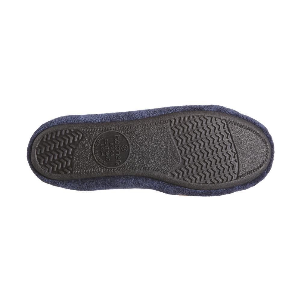 Women's Classic Terry Ballerina Slippers Navy Sole View