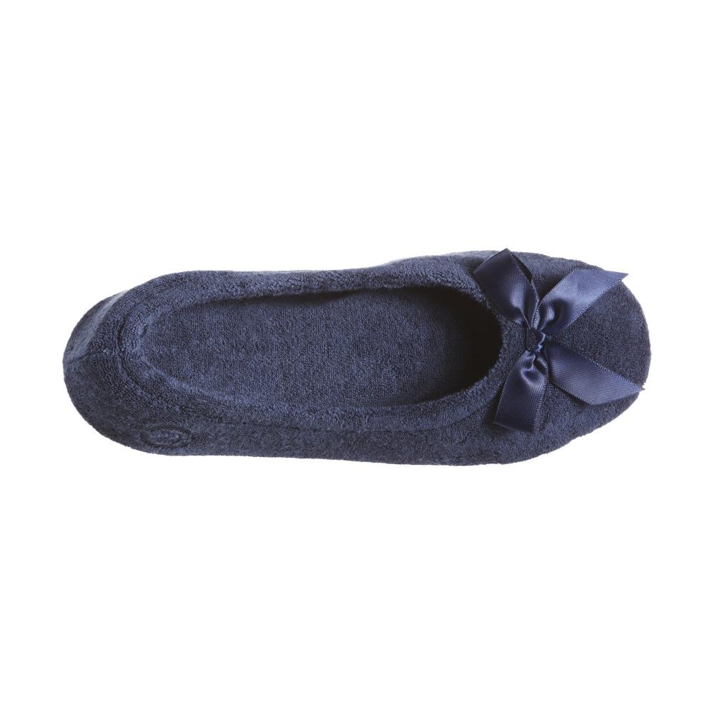 Women's Classic Terry Ballerina Slippers in Navy Top View