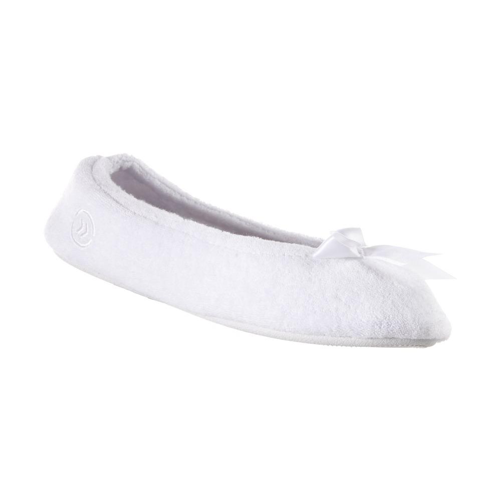 Women's Classic Terry Ballerina Slippers White Left Angled View