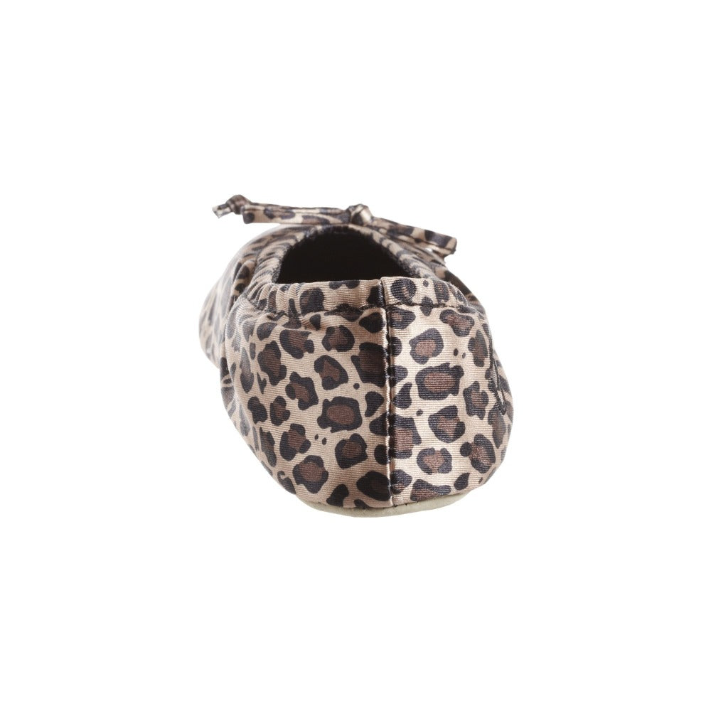 Women's Satin Ballerina Slippers with Satin Bow in Cheetah Back Heel#color_cheetah
