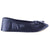 Women’s Isotoner Satin Ballerina Slippers with Satin Bow in Navy Blue Profile#color_navy-blue