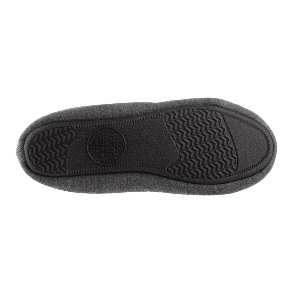 Women's Heathered Jersey Jillian Ballerina Slippers Grey Bottom Sole Tread