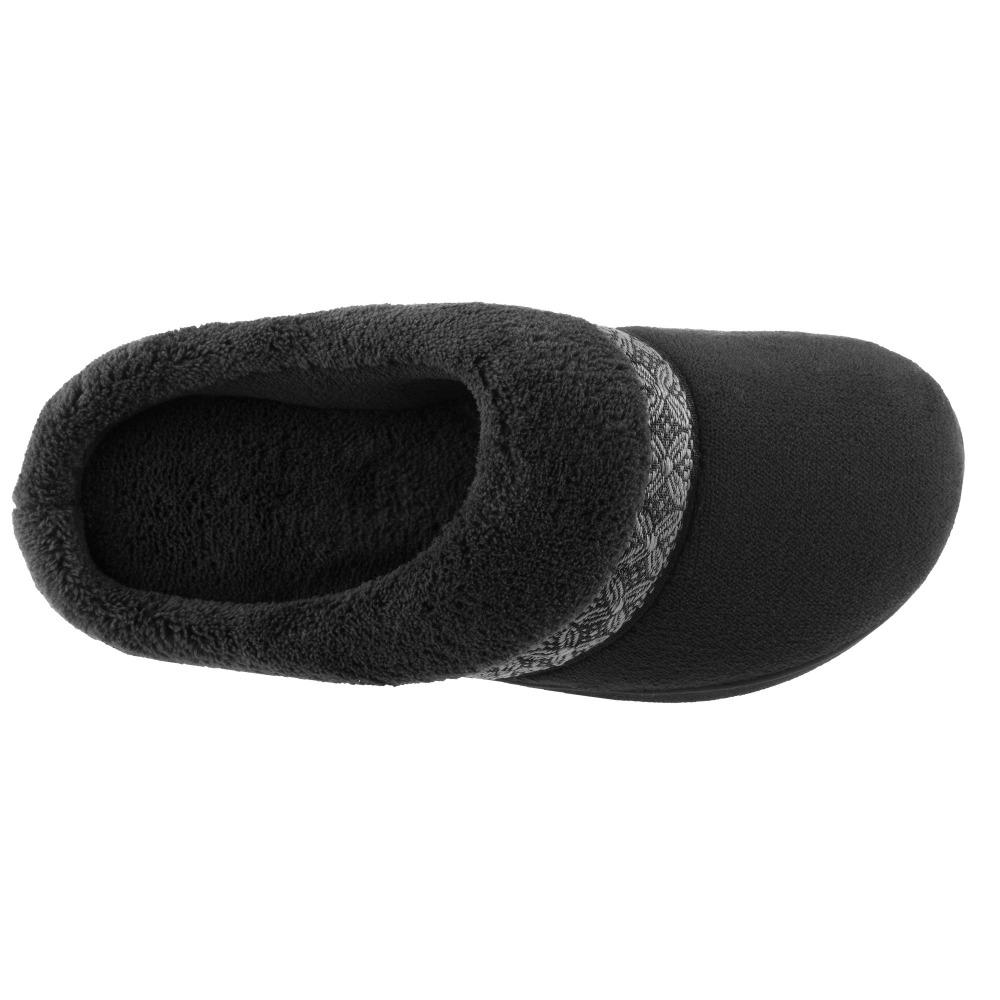 Women's Microterry Jenna Hoodback Slippers in Black Inside Top View