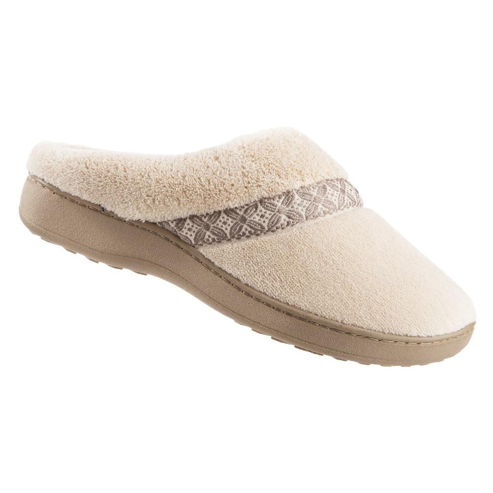 Women's Microterry Jenna Hoodback Slippers in Sandtrap Right angled view