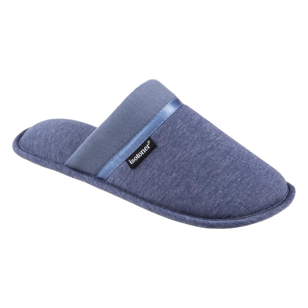Women's Jersey Cambell Clog Slippers in Navy Blue Right Angled View