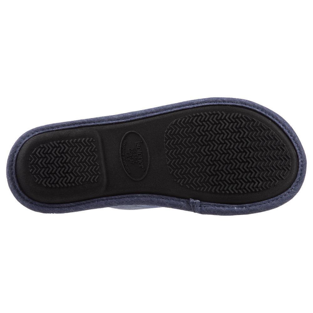 Women's Jersey Cambell Clog Slippers in Navy Blue Bottom Sole Tread