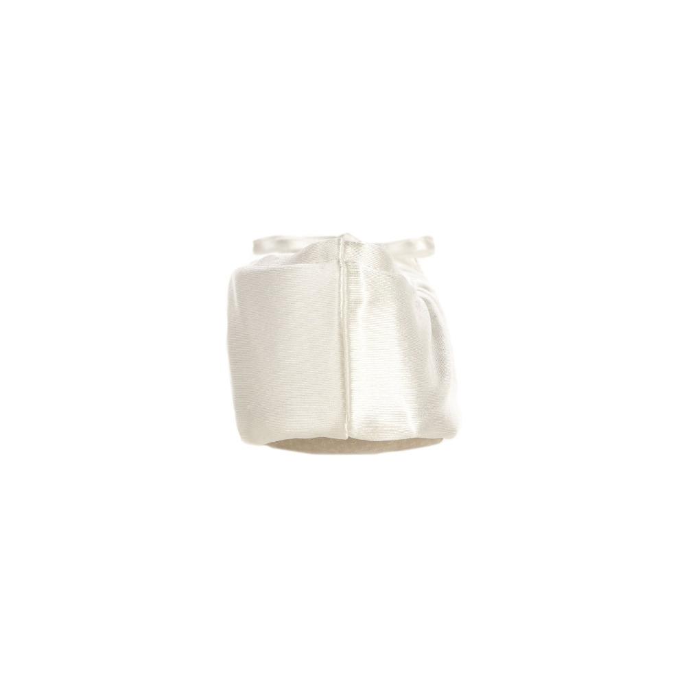 Women's Embroidered Pearl Satin Ballerina Slippers in White Back Heel