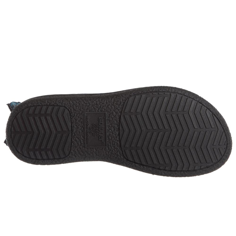 Women's Nora Microsuede Boot Slippers Navy Blue Bottom Sole Tread