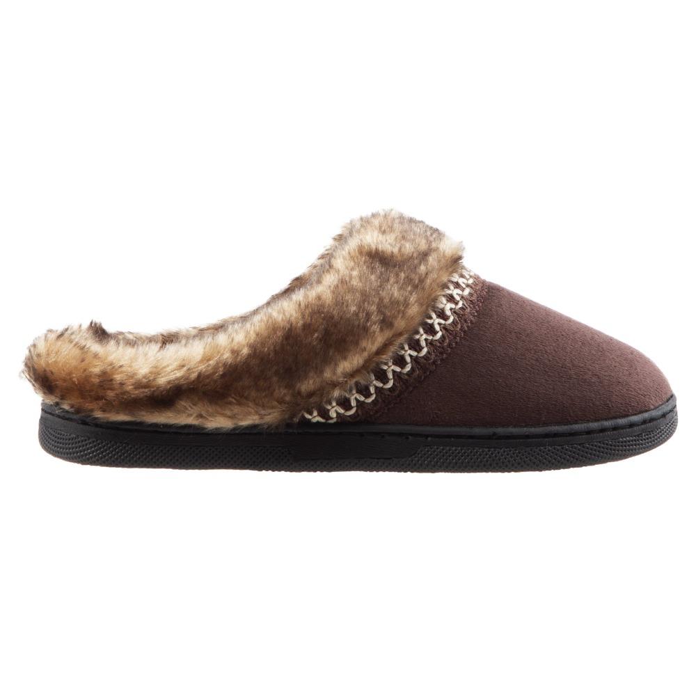 Girl's Wendi Hoodback Slippers in Dark Chocolate (Brown) Side View