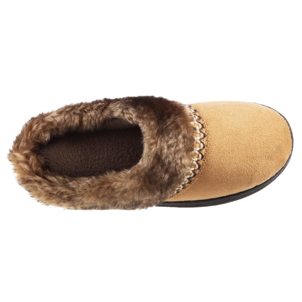 Girl's Wendi Hoodback Slippers in Buckskin (Tan) Inside Top View