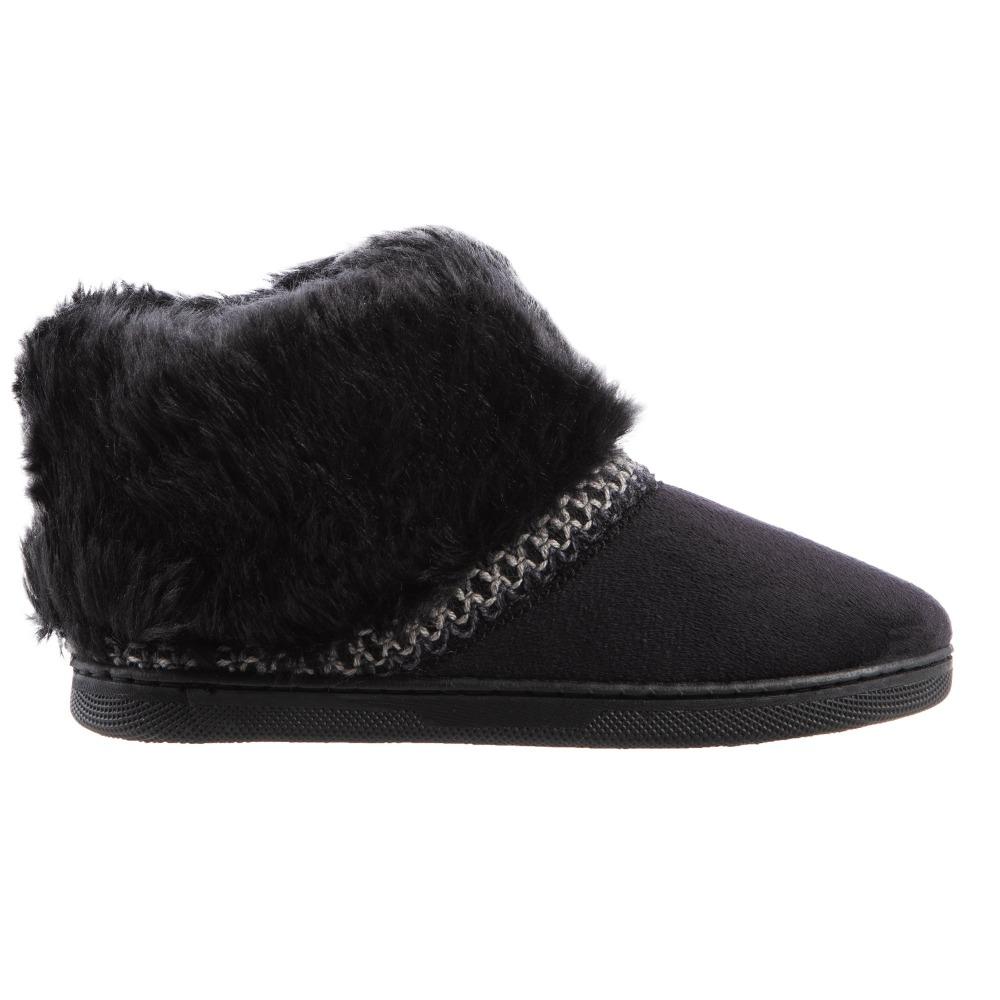 Girl's Wendi Boot Slippers in Black Side Profile