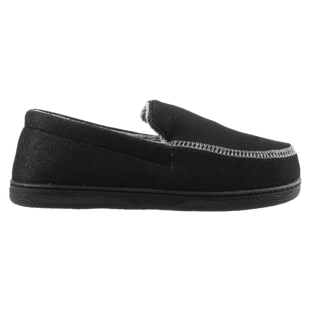 Boy's Chandler Moccasin Slippers in Black Profile